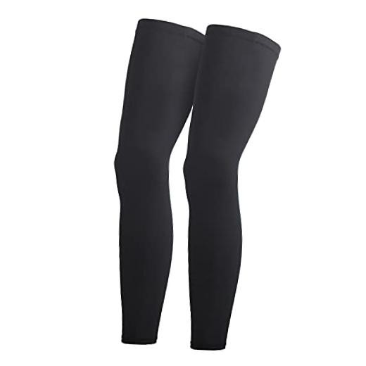 One Pair Compression Full Length Leg Sleeve for Men Women, Medium Black