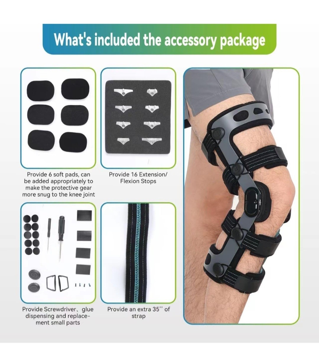ACL/MCL/PCL Knee Brace for Sports,Ligament Injury Prevention & Pain Relief