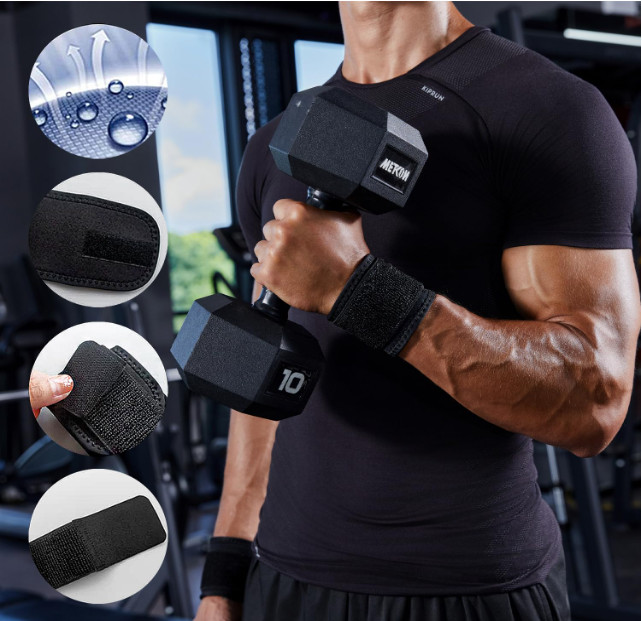 YUNYILAN 2-Pack Adjustable Wrist Braces for Pain Relief, Fitness, Black