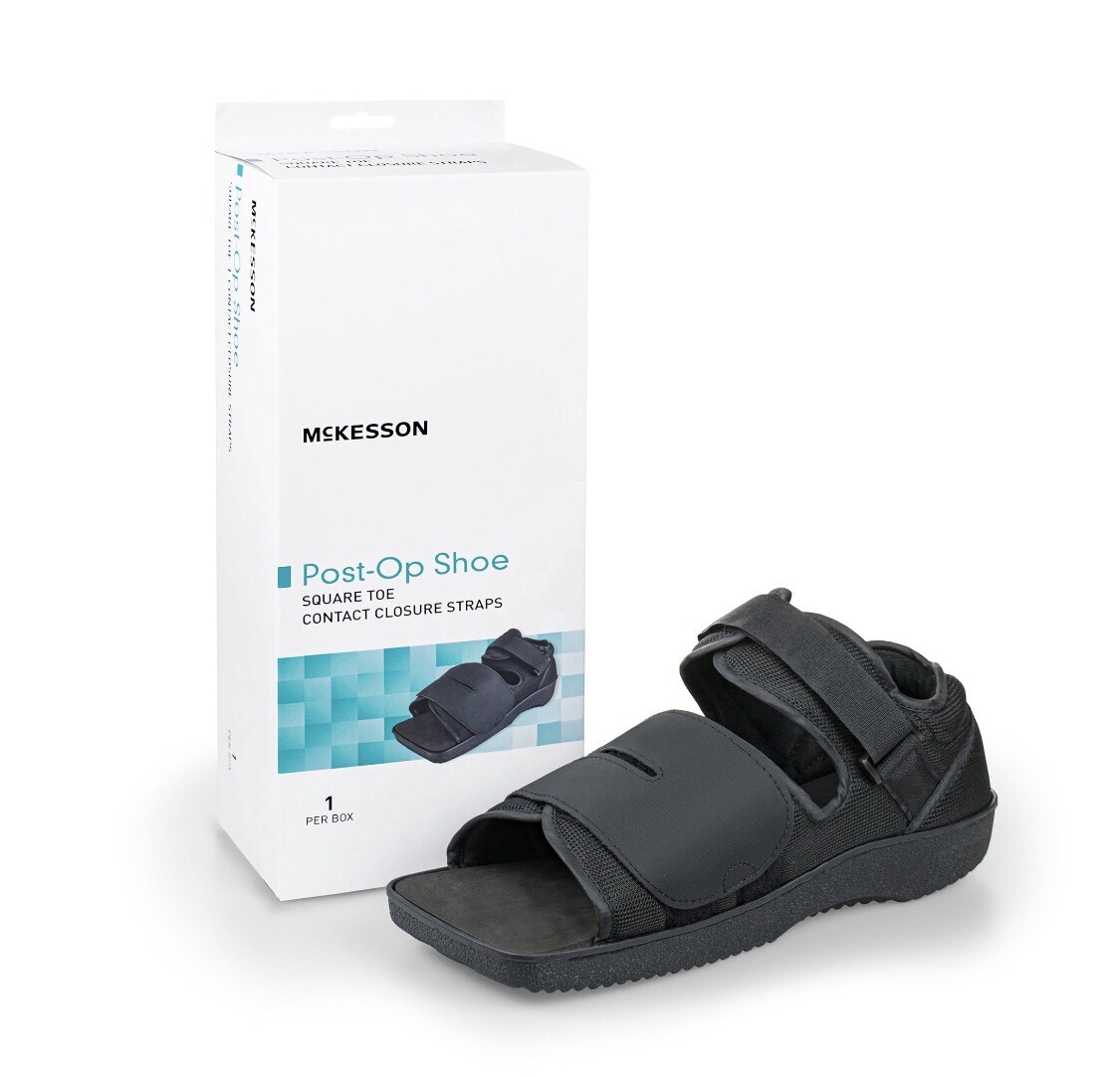 McKesson Black Post-Op Shoe Large Contact Closure Straps 155-79-81237