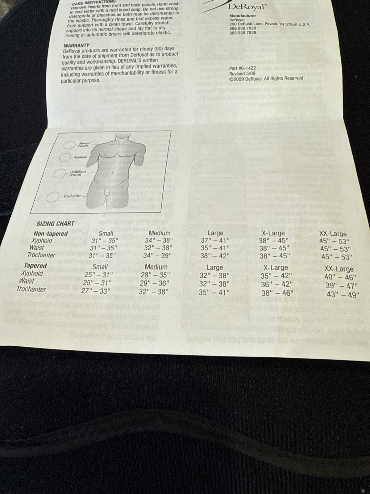 DEROYAL ULTRAlign + Lumbar Support Size XLarge