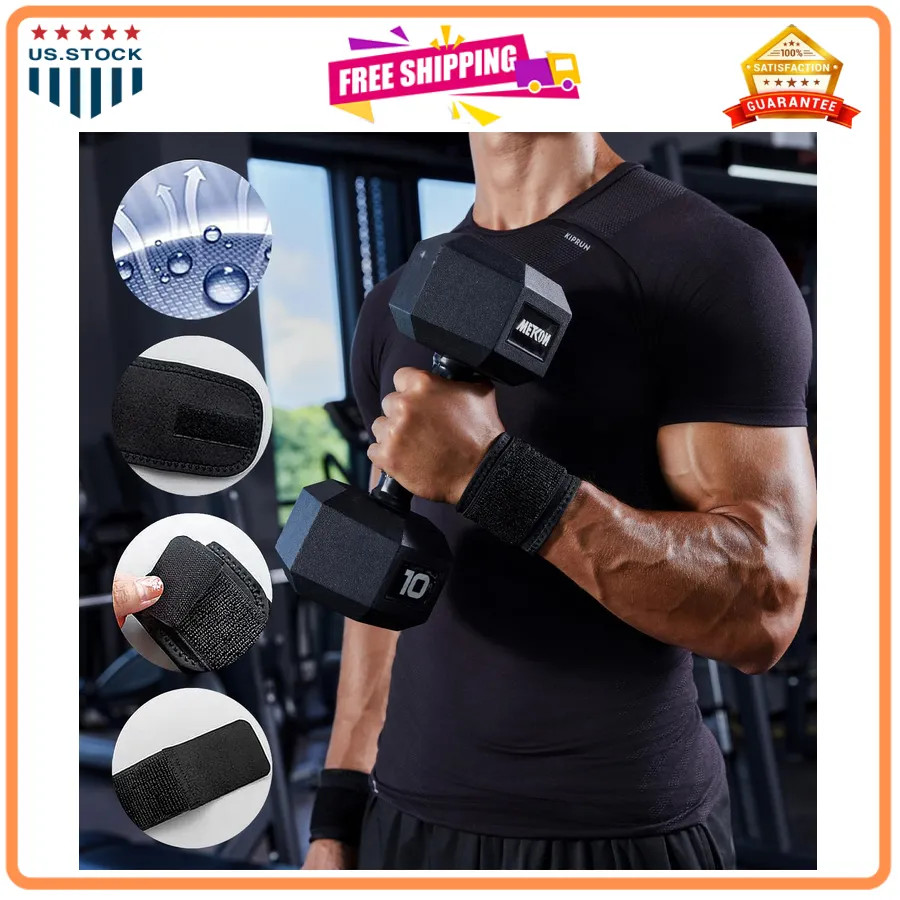 2 Pack Adjustable Wrist Support Brace for Weightlifting Carpal Tunnel Arthritis