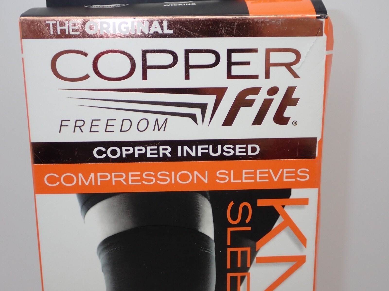 Copper Fit Knee Compression Sleeve Adult Large Copper Infused Black
