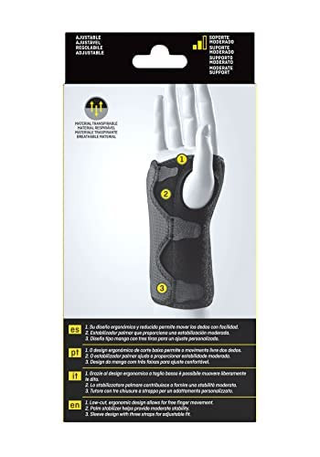 Orthopedic Wrist Brace Adjustable Support for Sore Injured Wrists Black Gray