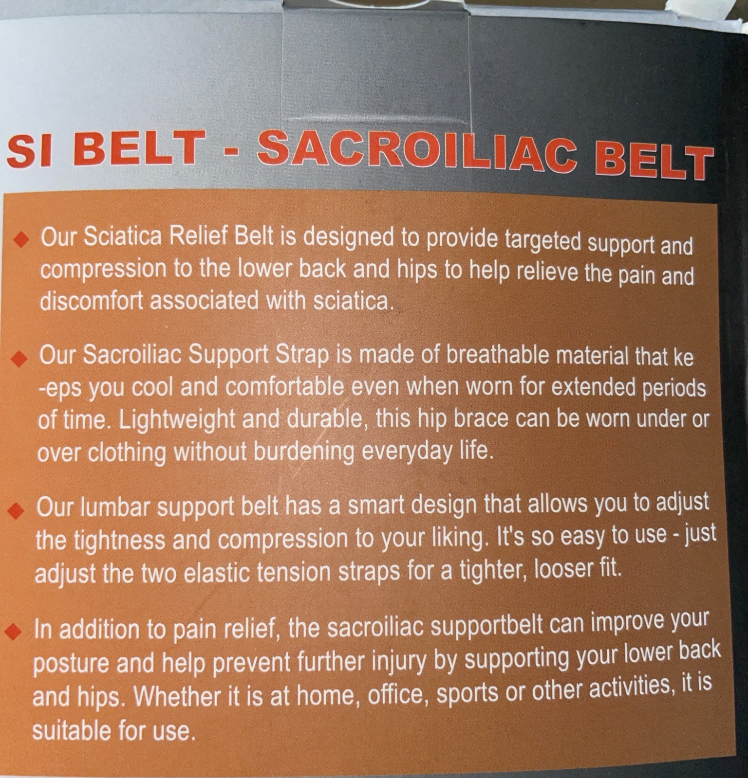 Sciatica Belt Hip Band for Men Women – Sciatic, Lower Back Medium 32”-47”