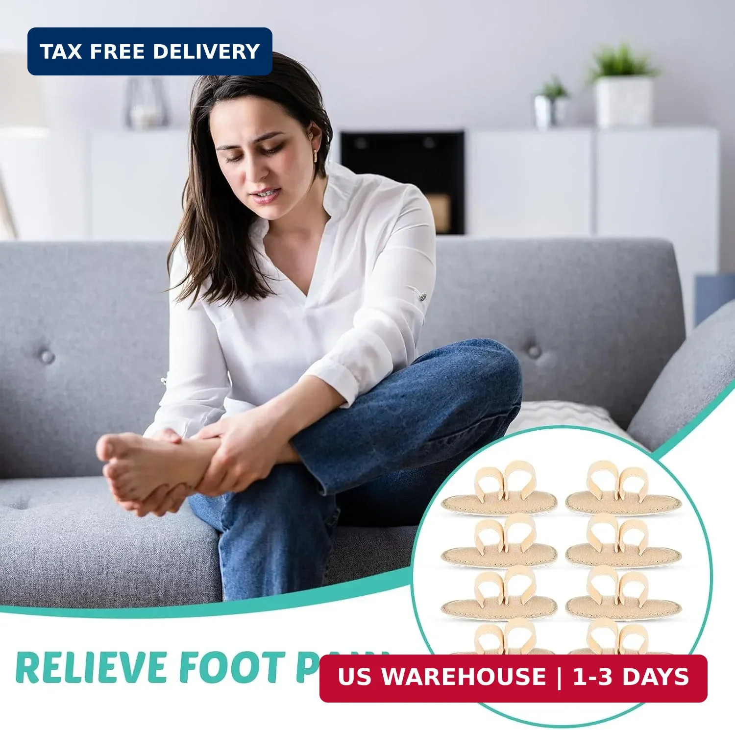 8 Pcs Hammer Toe Crest Cushion Soft Straightener Buttress Pads Splint Re