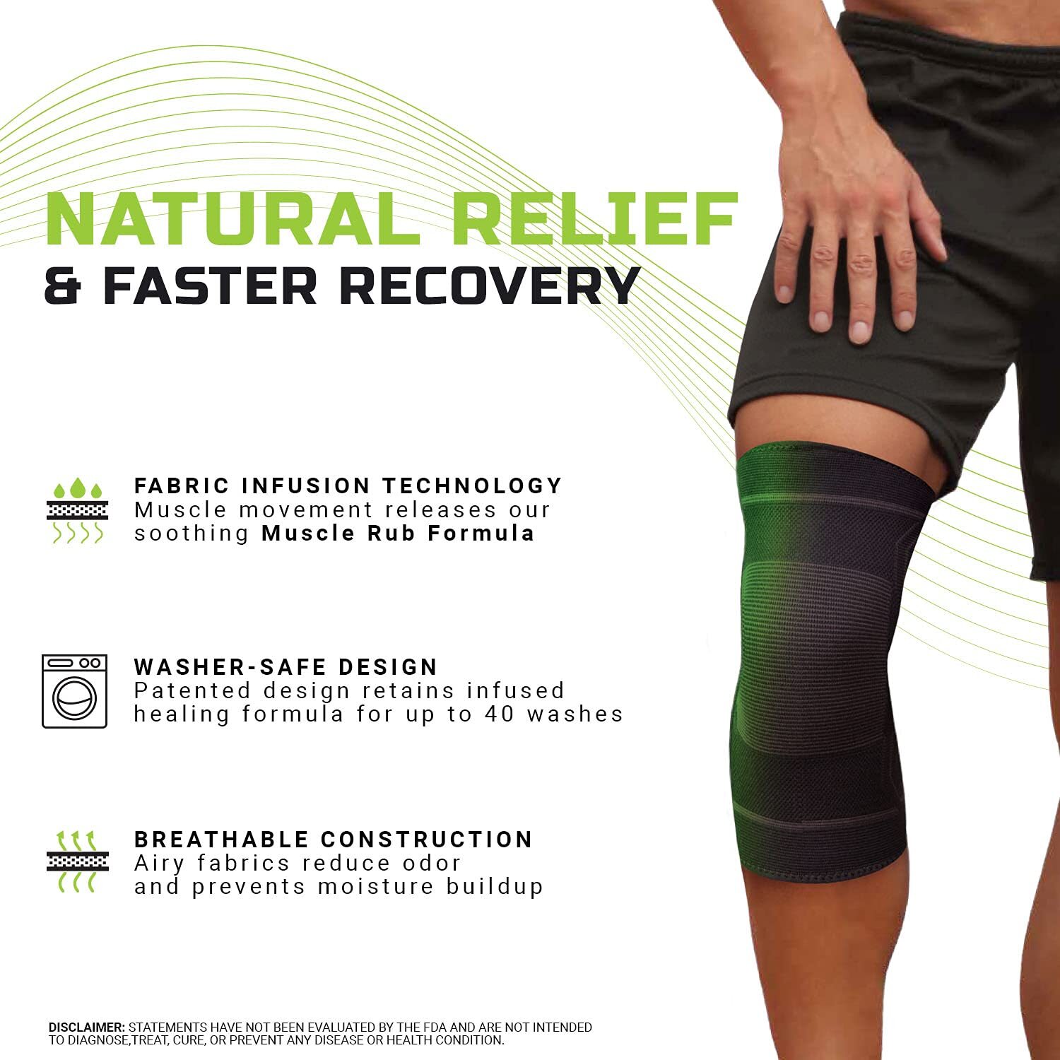 Green Drop Professional Knee Brace – Compression Sleeve Support for Men & Women