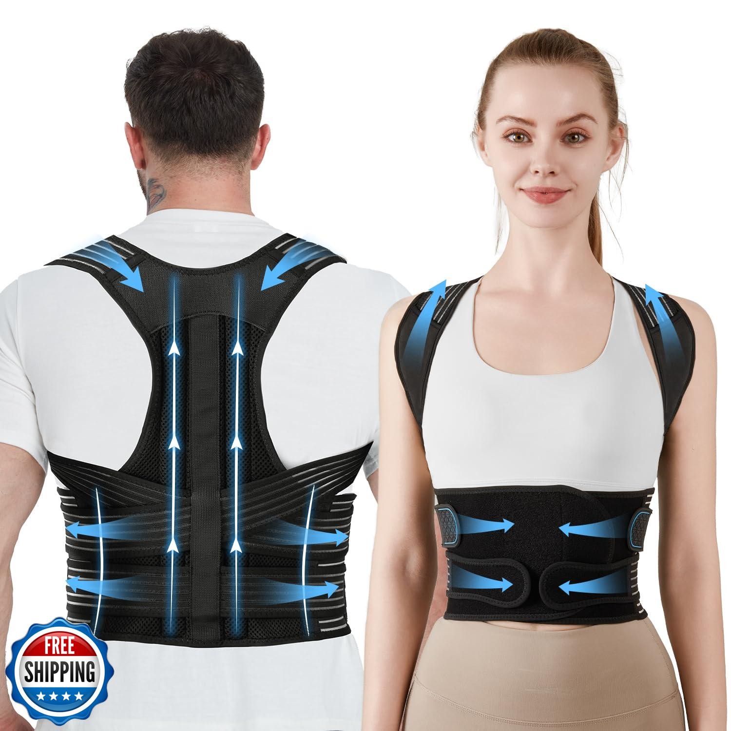 KUHJB Posture Corrector for Women and Men, Back Support Brace for Neck Should
