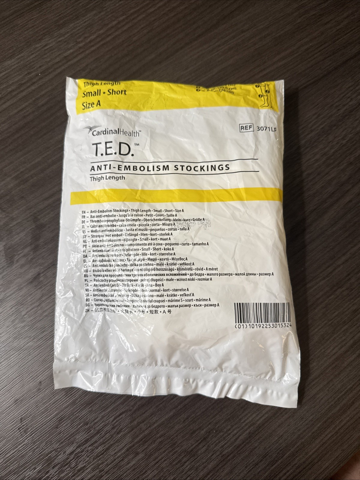 Pair of T.E.D THIGH-LENGTH ANTI-EMBOLISM STOCKINGS, White, SMALL SHORT SIZE A