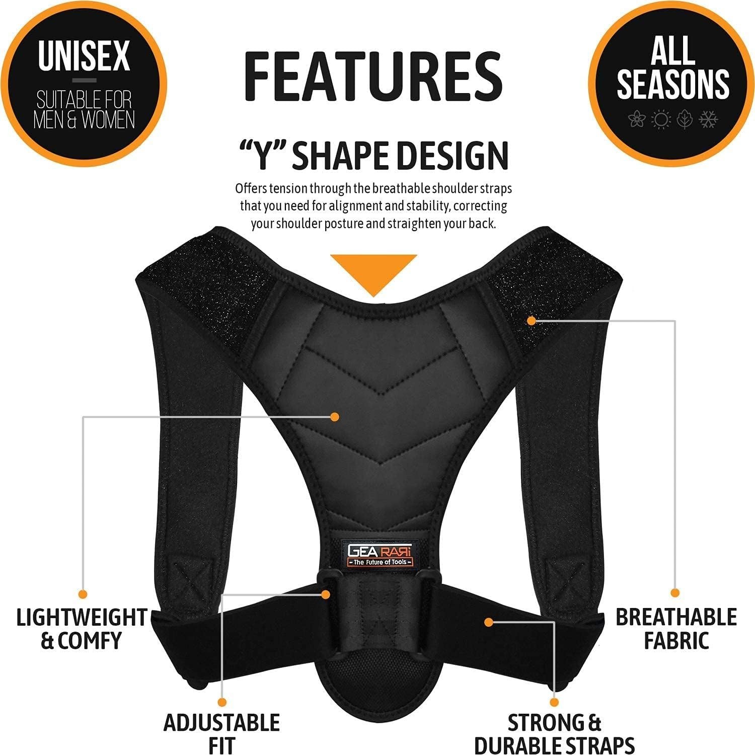 Adjustable Posture Corrector for Men & Women – Clavicle Brace for Pain Relief