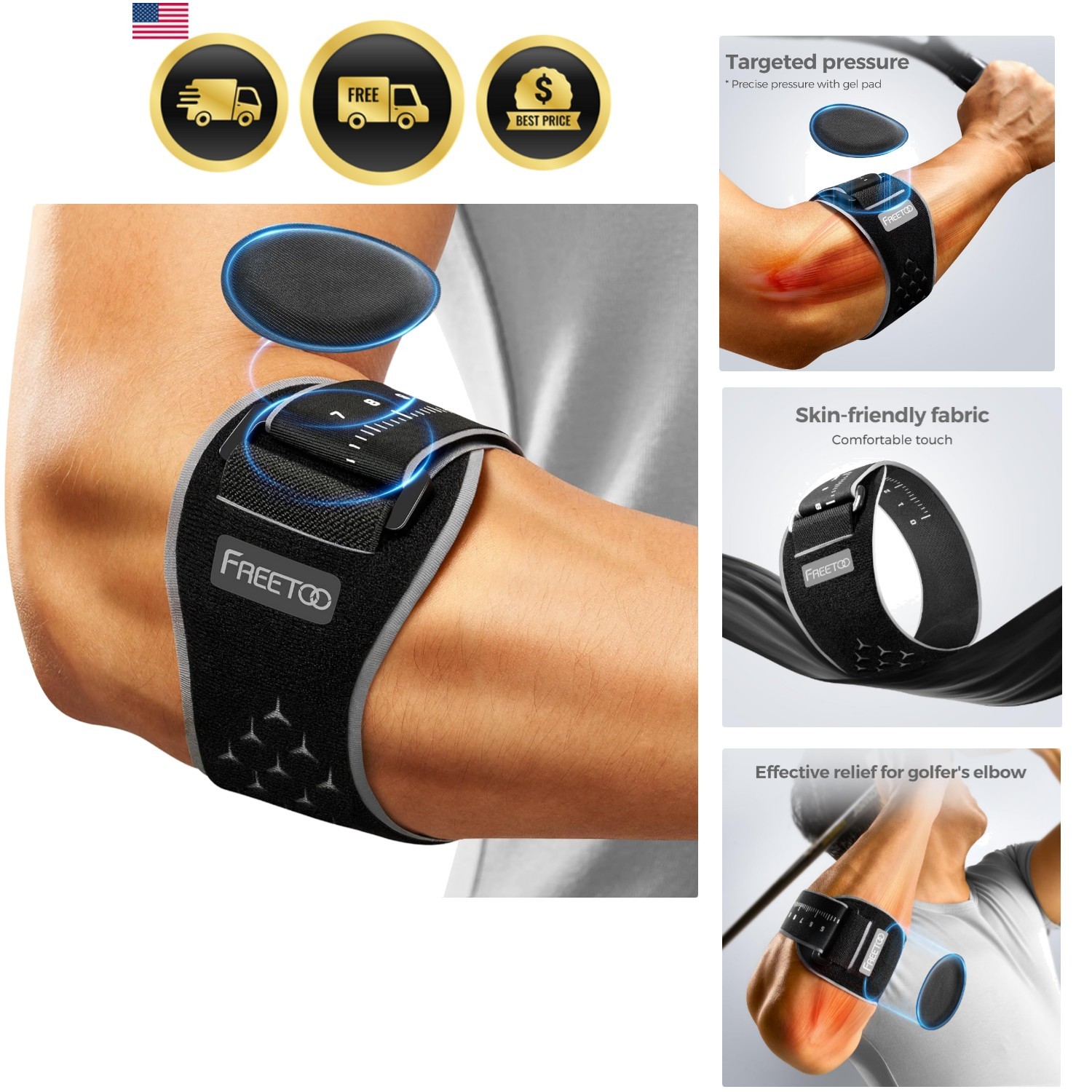 Tennis Elbow Brace for Men Women for Tendonitis, Tennis Elbow Strap with Gel …