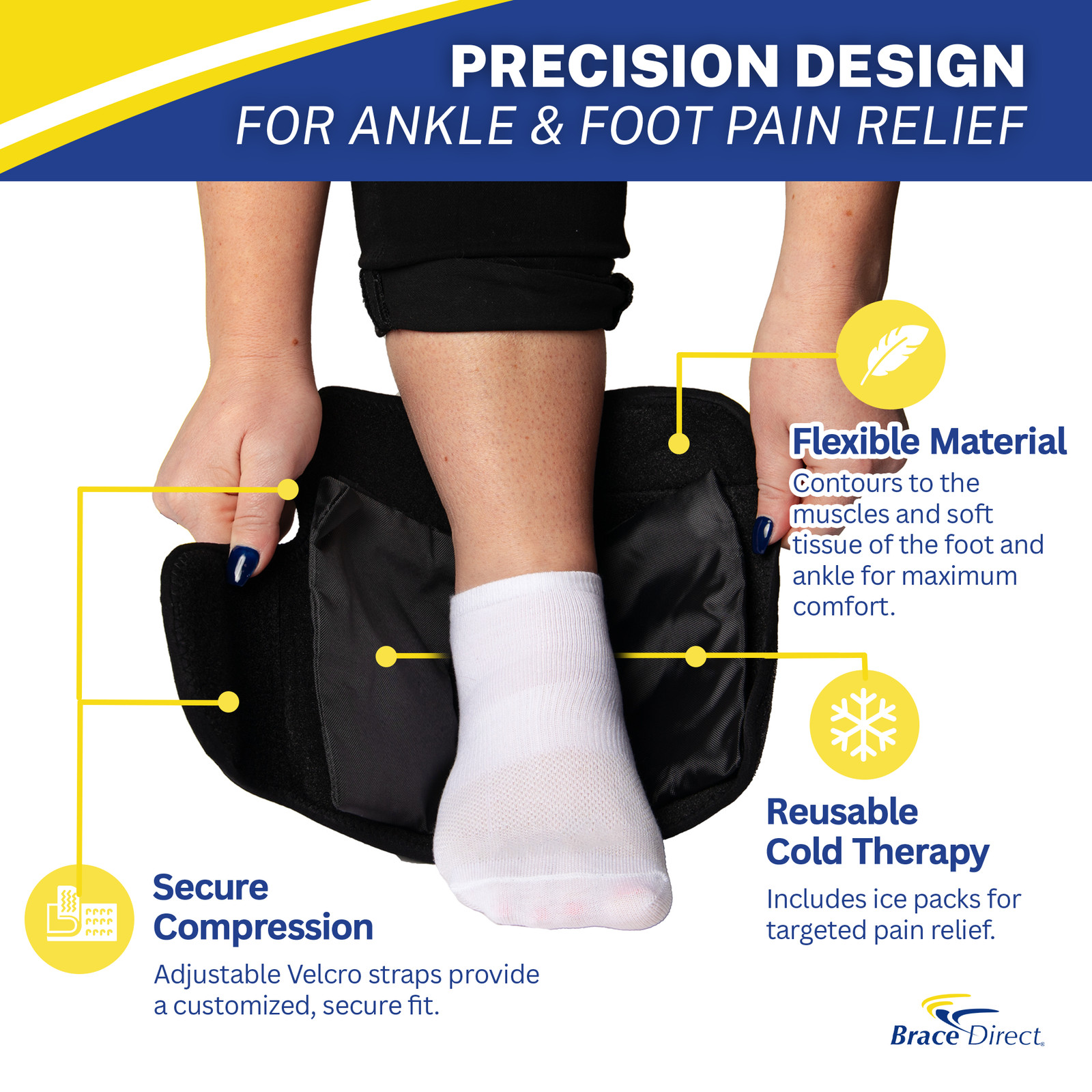 Reusable Gel Ankle & Foot Cold Wrap for Foot Pain Relief