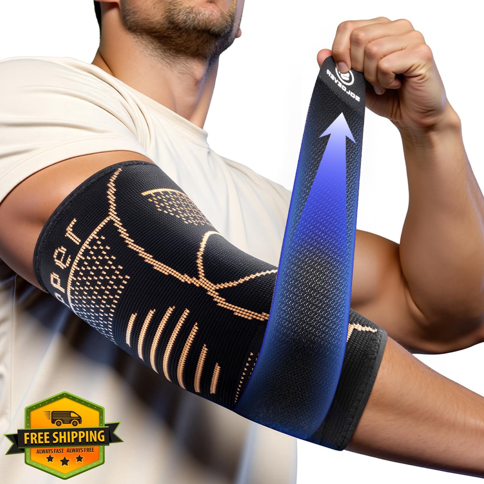 SOLOEVER Copper Elbow Sleeve Gold Medium
