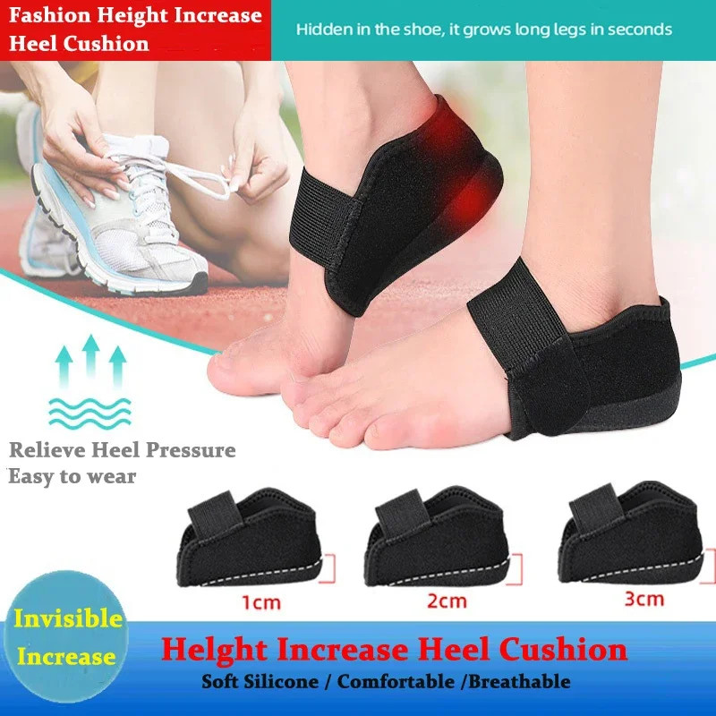 1-3cm Invisible Height Increase Silicone Socks Gel Heel Pad Orthopedic Arch