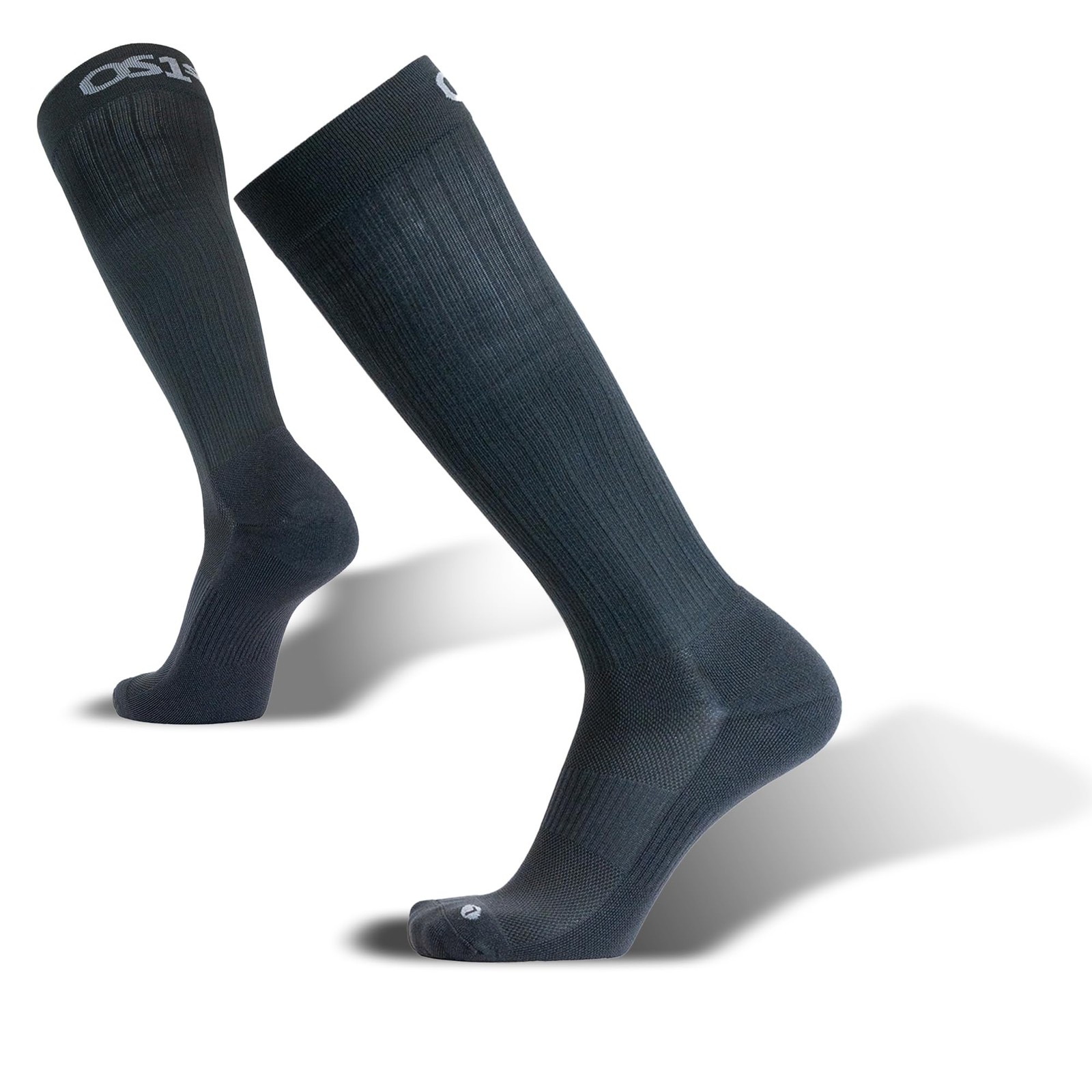 OS1st Wellness Compression Socks for circulation, swelling, deep Large, Black