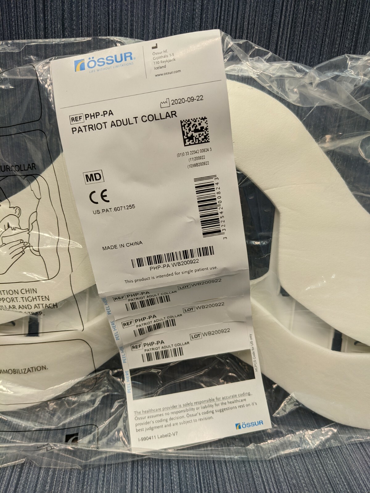 Lot of 48 Ossur Patriot Extrication Cervical Collar One Size 11 to 23 Inch Neck