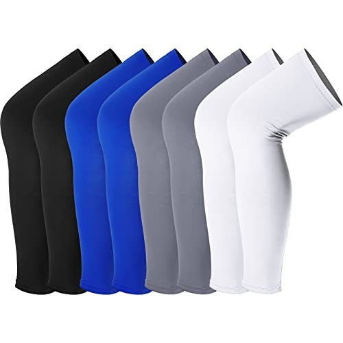 Leg Sleeves Compression Long Knee Sleeve UV Protect 8 Black, White, Blue, Gray