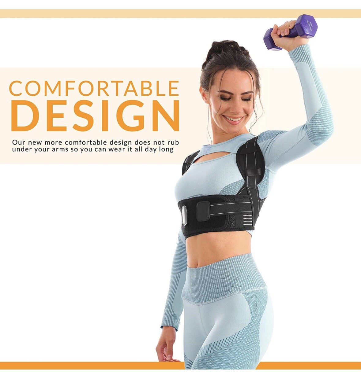 Selbite Posture Corrector for Women and Men Adjustable Mid/Upper Back Brace Lg