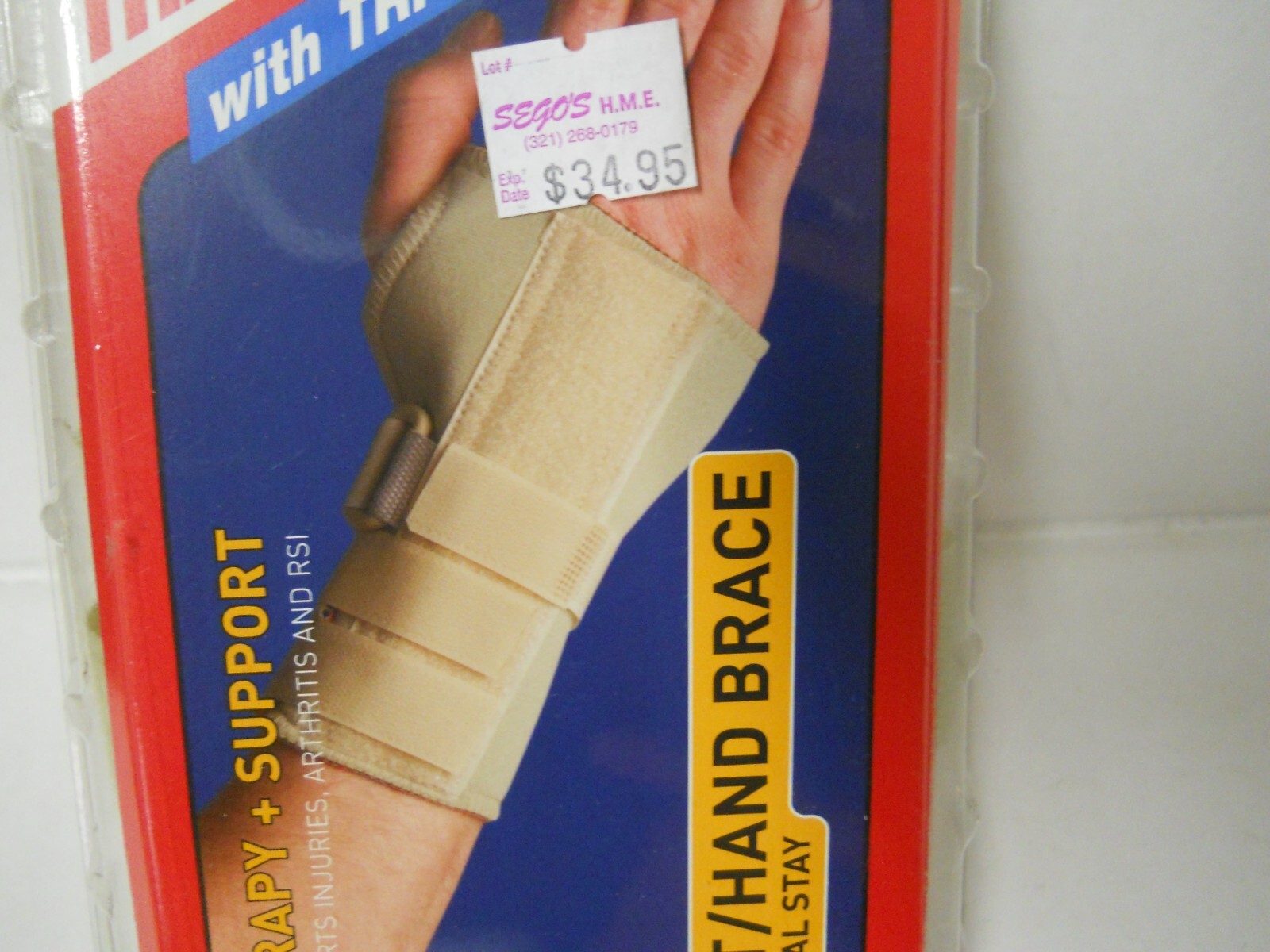 Thermoskin Trioson Dorsal Stay Wrist Hand Brace Left Hand Medium Carpal Tunnel