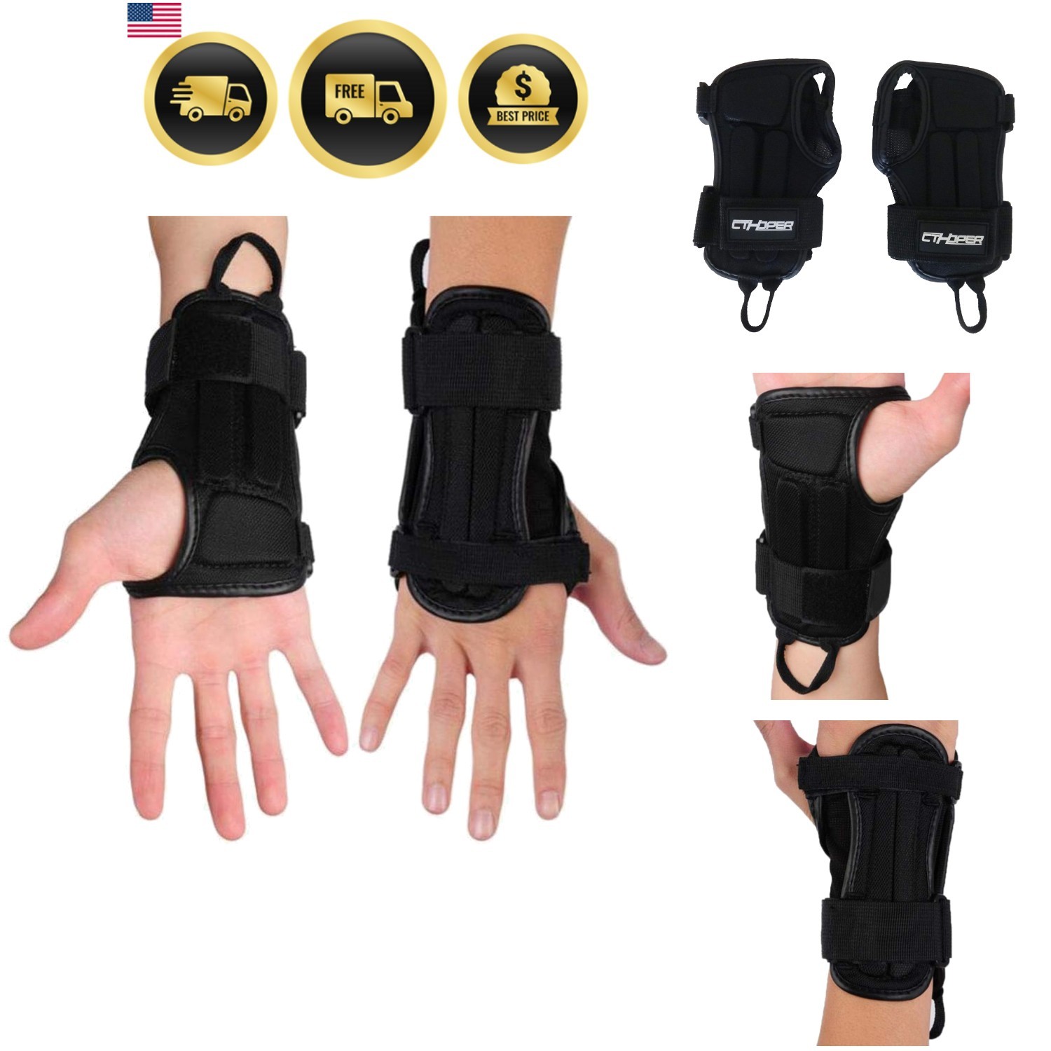 Impact Wrist Guard, Fitted Wrist Brace Wrist Support for Snowboarding, Skatin…