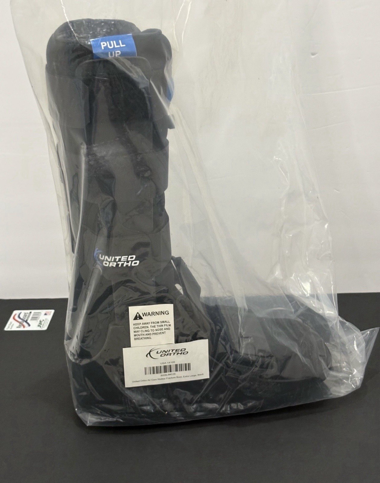United Ortho Air Cam Walker Fracture Boot Black Size L Adjustable Immobilization