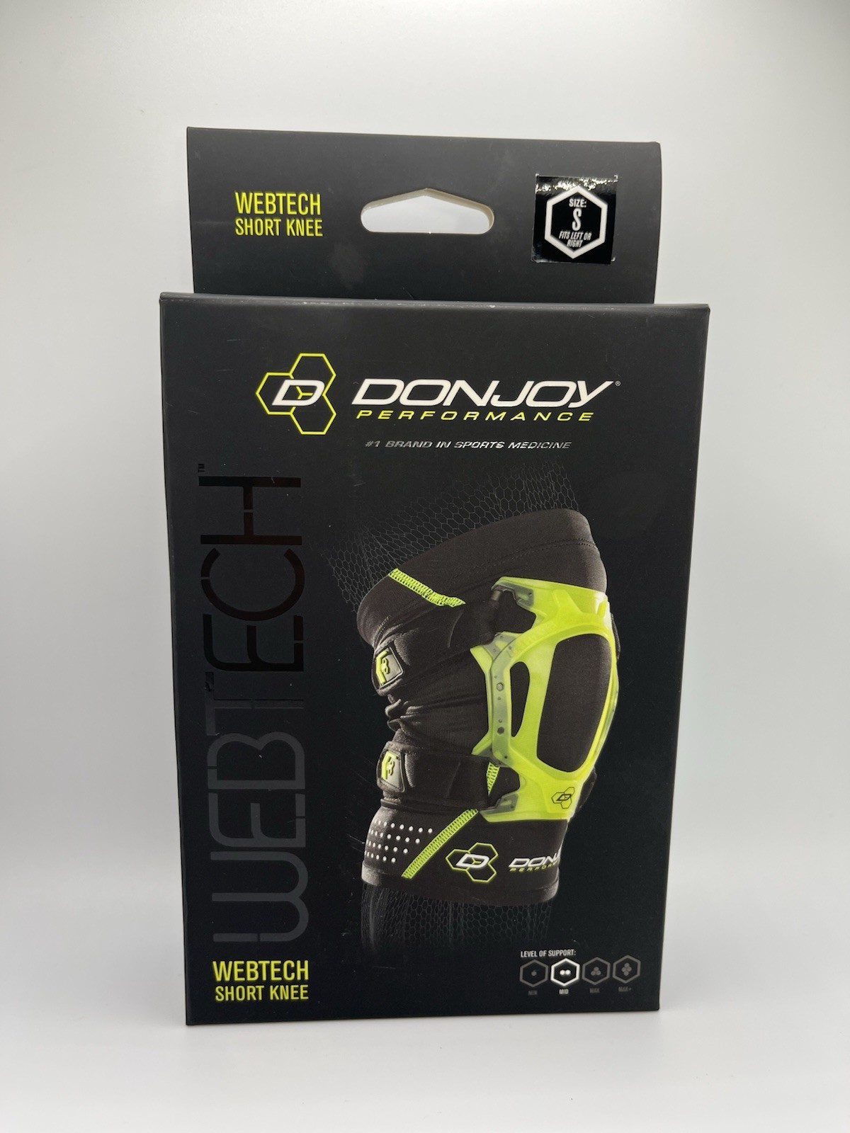 DONJOY PERFORMANCE Webtech Short Knee Brace (Slime Green, Small)