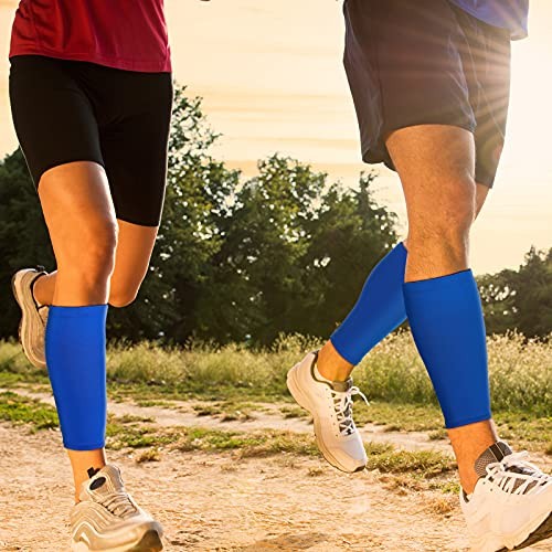 3 Pairs Calf Compression Sleeve, Leg Brace Socks, Medium Black, White, Blue