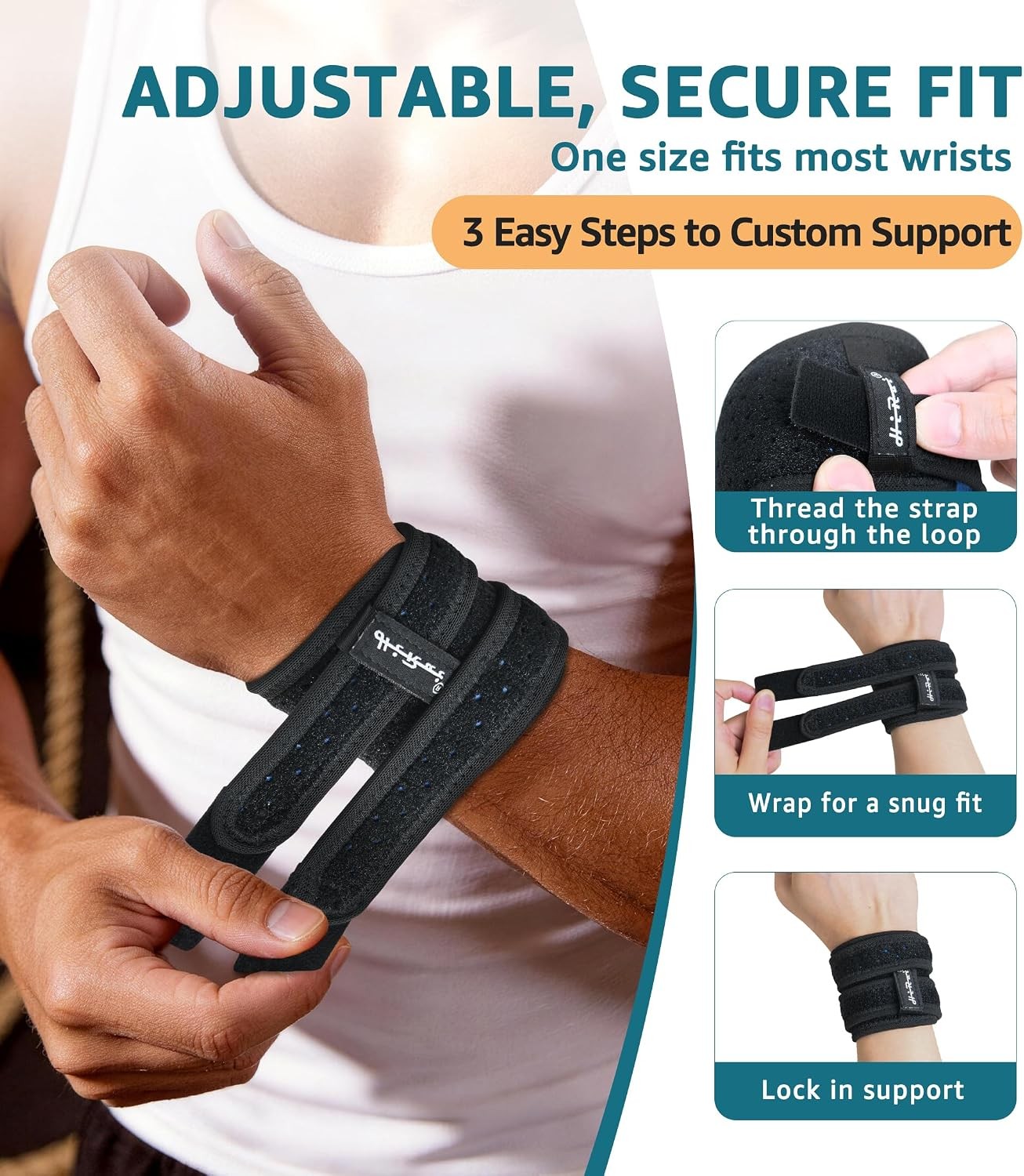 Wrist Brace for TFCC Tears, Adjustable Wristband Wrist Wraps Support for Fitness