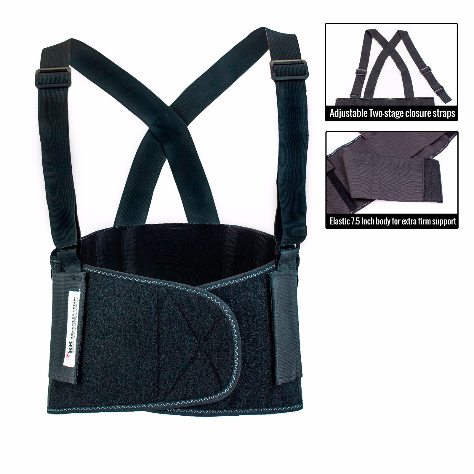RK Lift Back Support Brace Belt with Dual Shoulder Adjustable Strap -RK-BST11