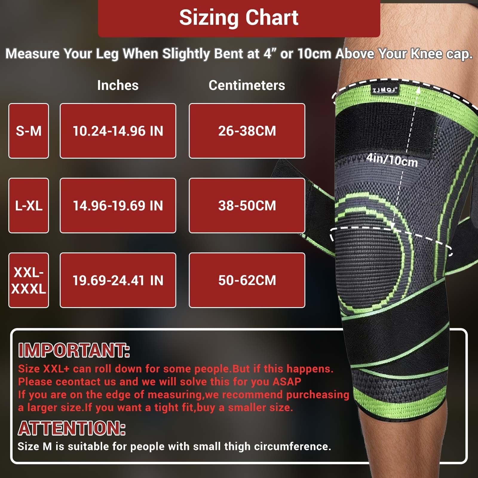 Knee Brace with Straps for Women/Men, Knee Compression Sleeve for Knee Pain, …