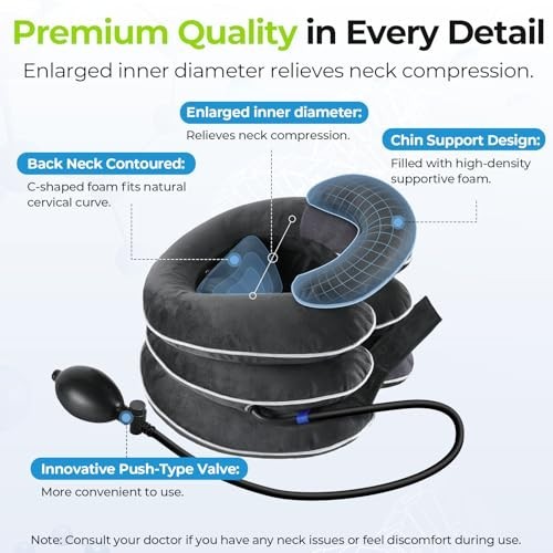 Inflatable Neck Stretcher for Cervical Traction, 3-Layer Design, Neck Brace Pill