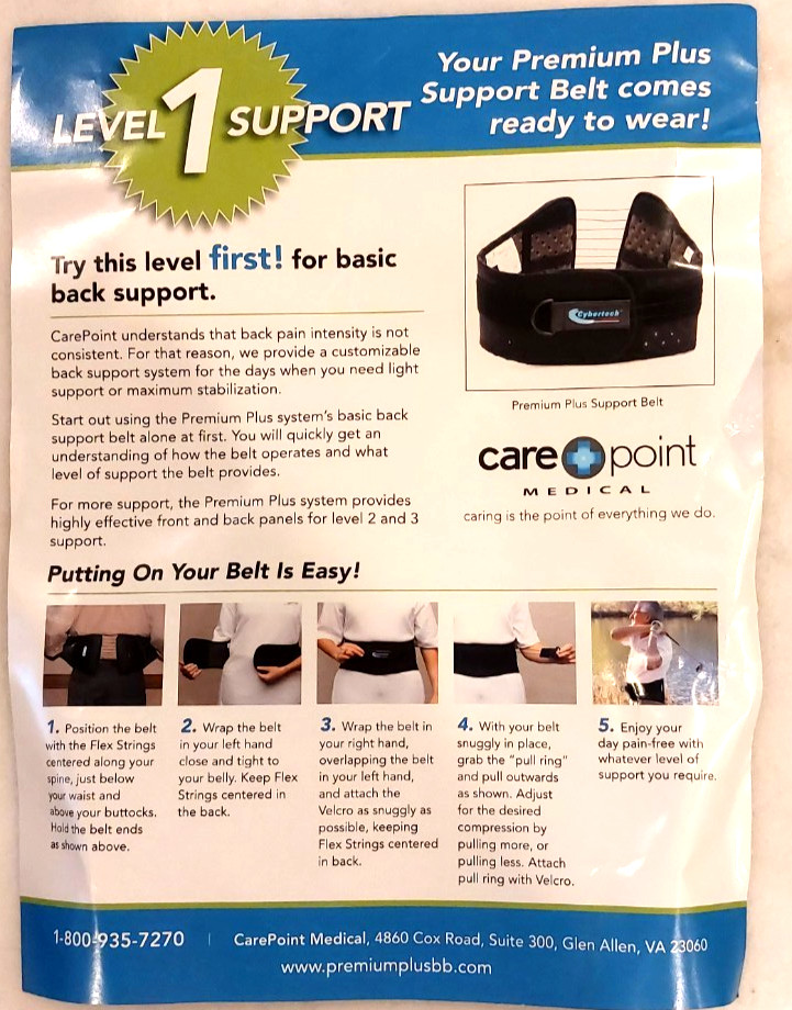 Back Brace Support Belt with Stomach and Back Support Panels Size XL, Adjustable