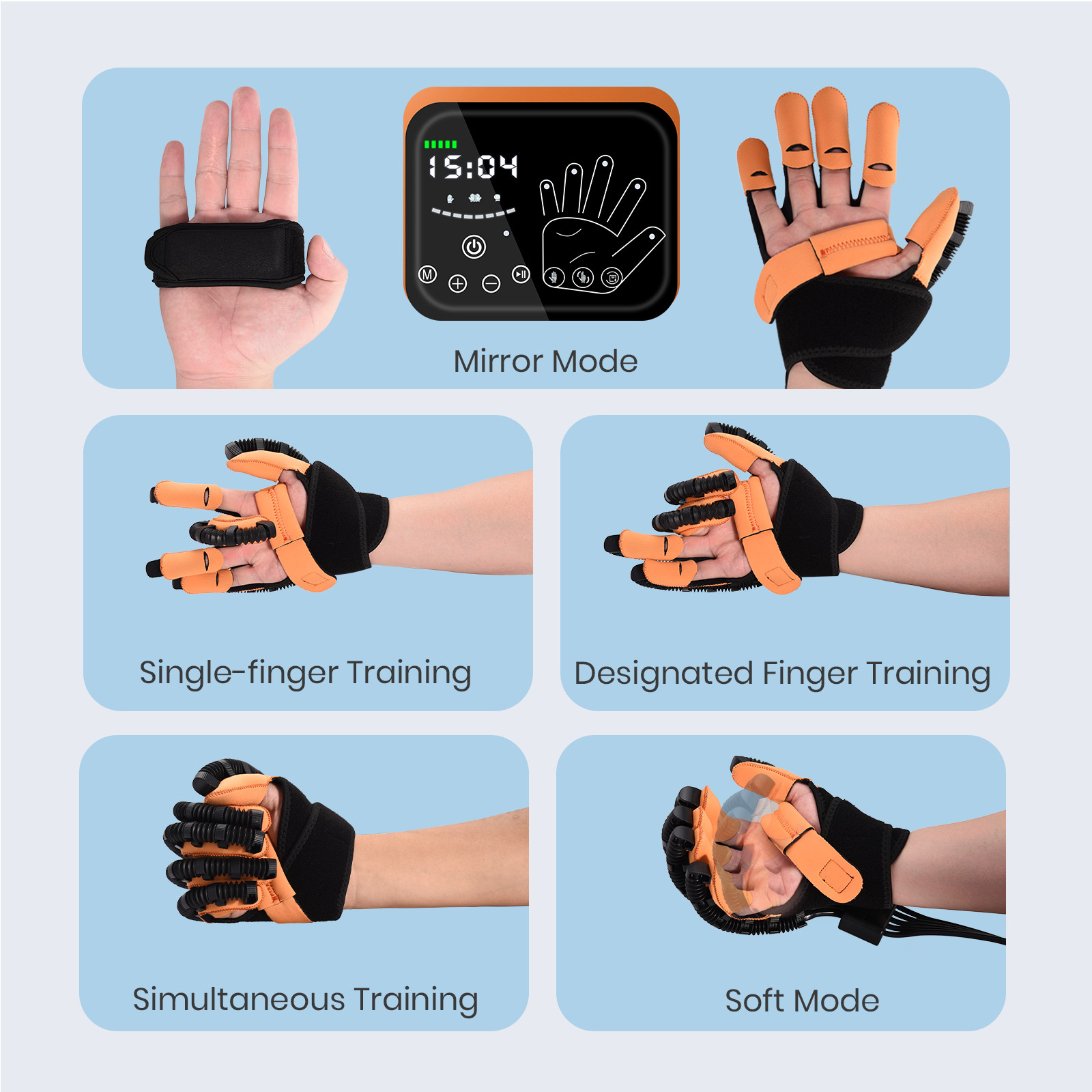 Rehabilitation Robot Gloves Upgrade Hemiplegia Hand Stroke Recovery Equipment US