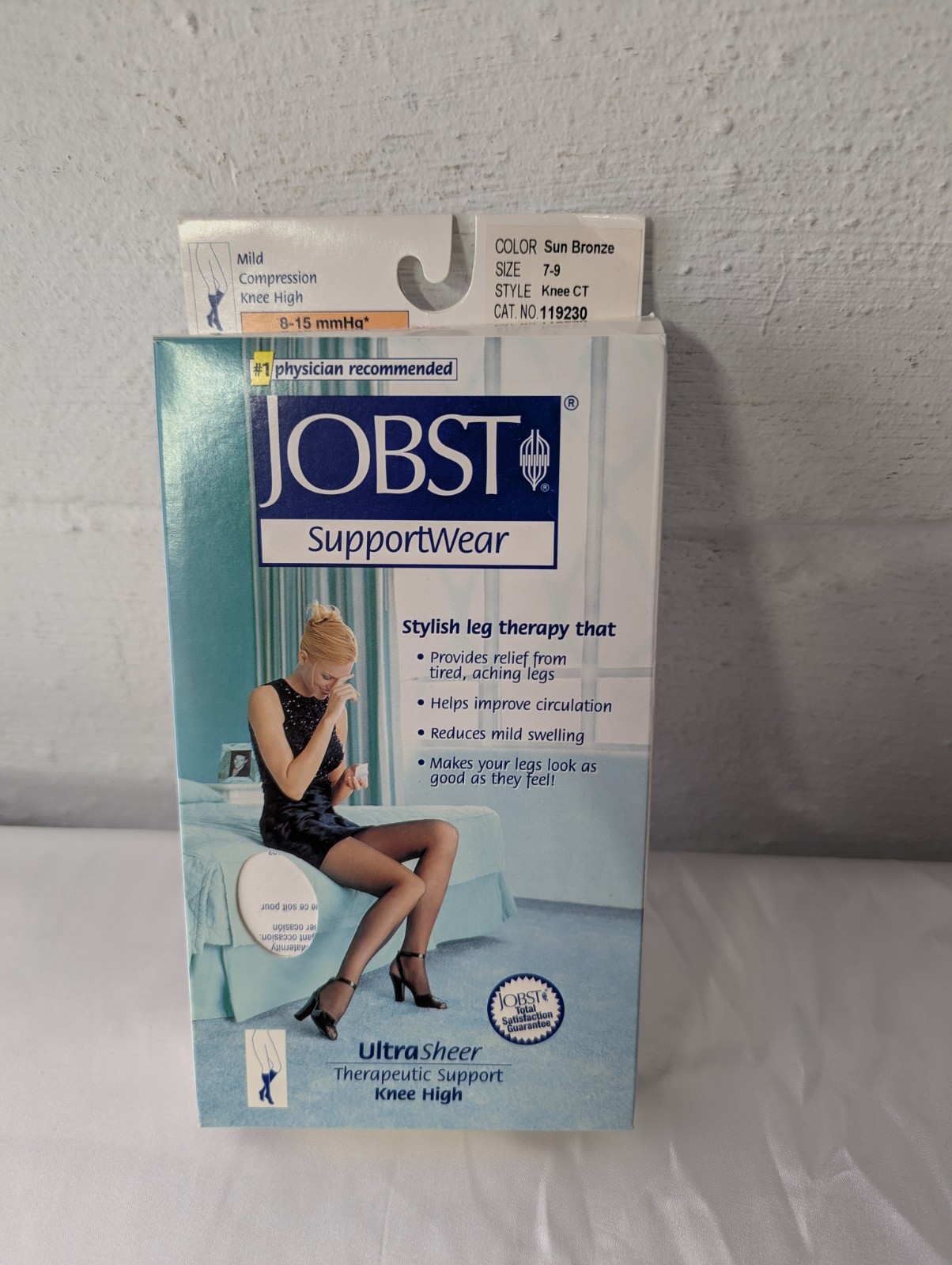 Jobst Mild Compression UltraSheer 8-15 mmHg Sun Bronze Knee Stockings Sz 7-9 NWO