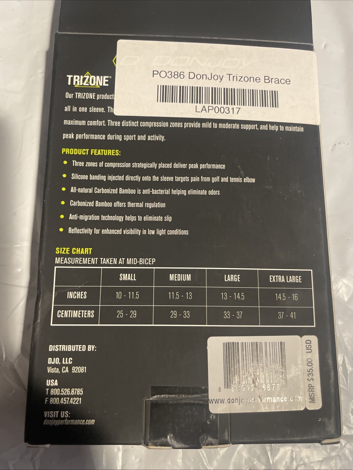 DonJoy Trizone Tennis/Golf Support Elbow Strap XL Tendonitis NEW NIB