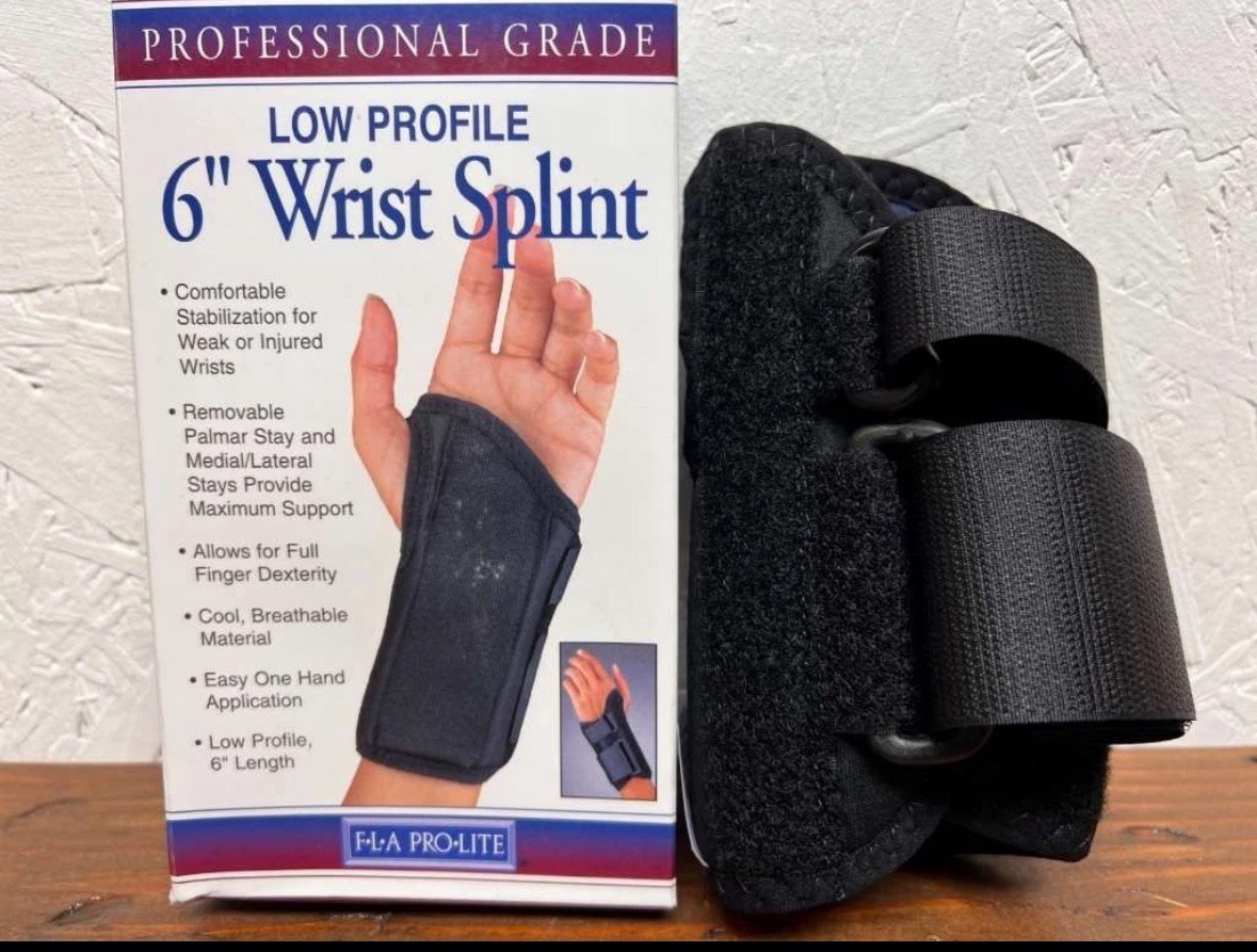 FLA Low Profile 6″ Wrist Splint Black (Sizes avail)