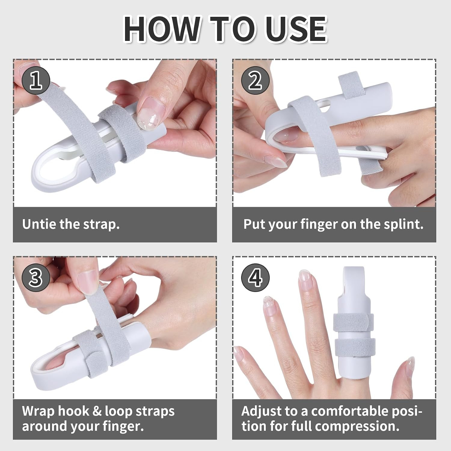 Finger Splint, 3pcs Finger Brace Joint Stabilizer | for Arthritis Broken Fing…