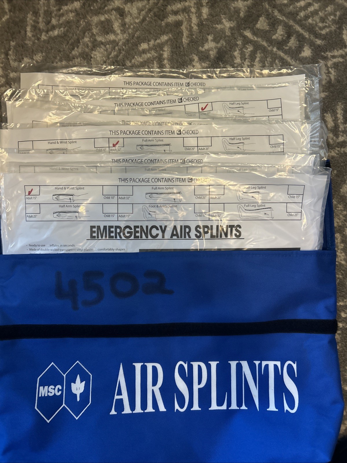 Inflatable Air Splint Full Leg Emergency First Aid (SKU JSA-18-04) Prepper