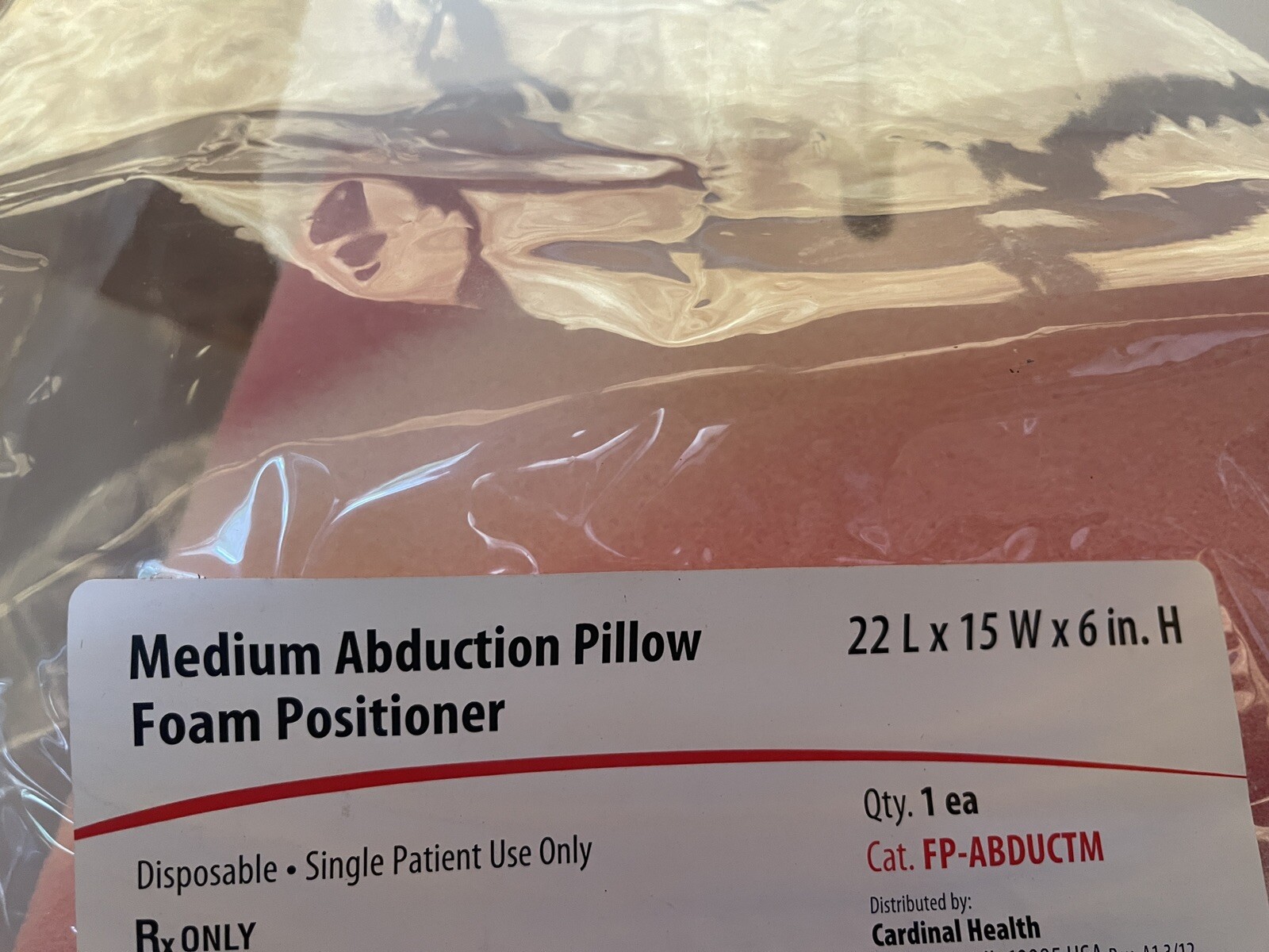 Cardinal Health Medium Abduction Pillow Size Foam Positioner 22x15x6 unopened!