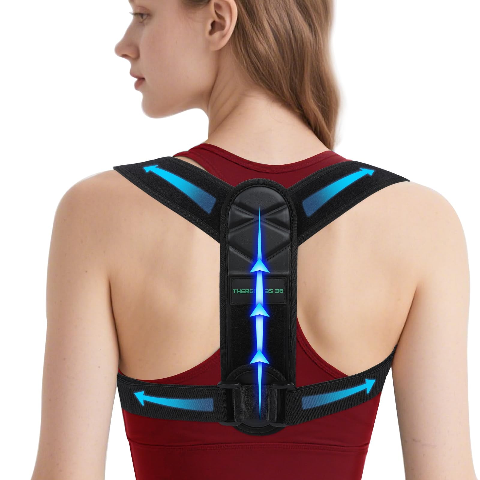 Posture Corrector for Women and Men, Adjustable Back Brace for Spine Alignment &