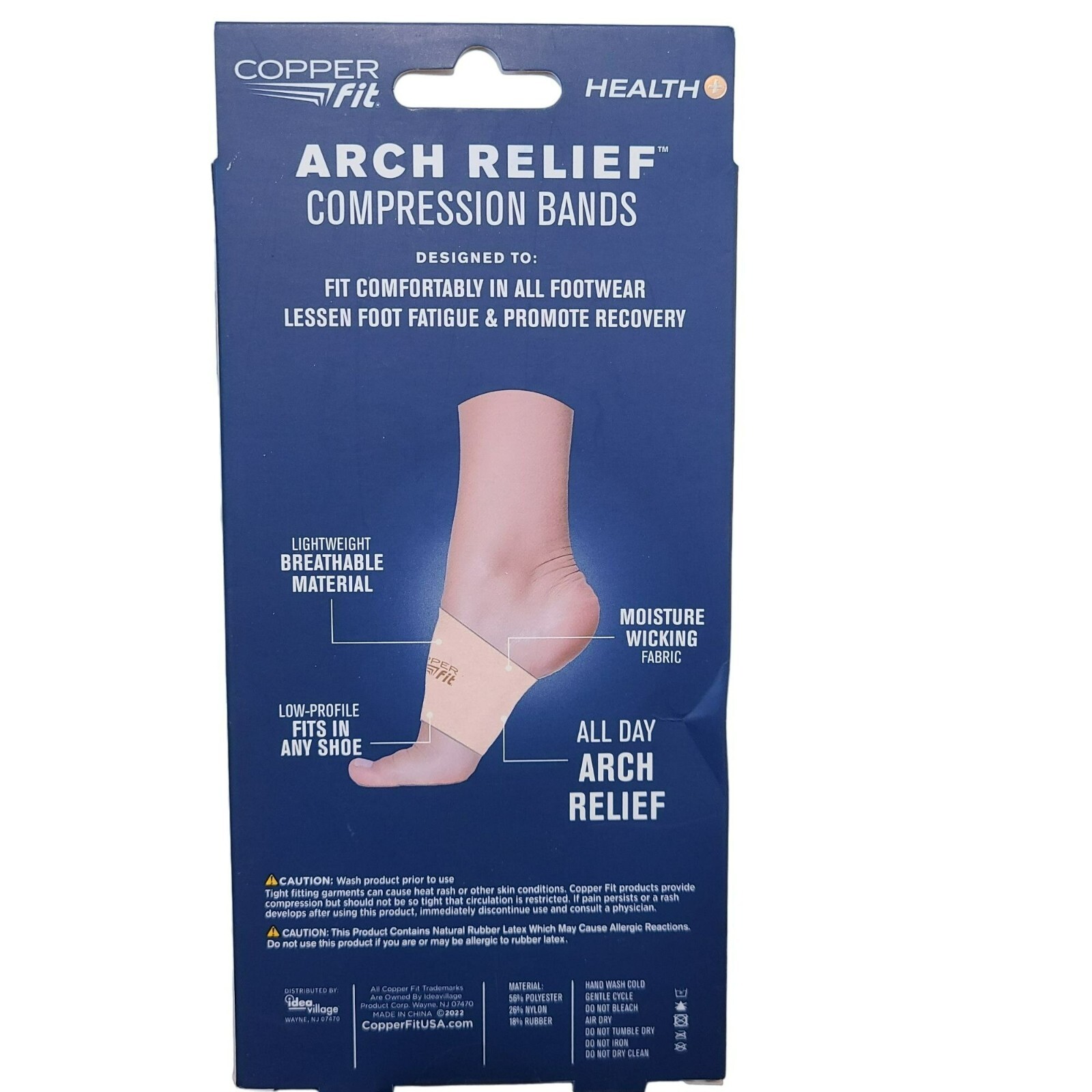 Copper Fit Copper Infused Arch Relief COMPRESSION BANDS One Size Unisex NIB