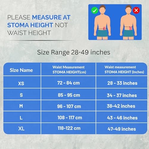 Ostomy Belt and Ostomy Bag Cover, Ostomy Support Belt for Men and Medium Grey