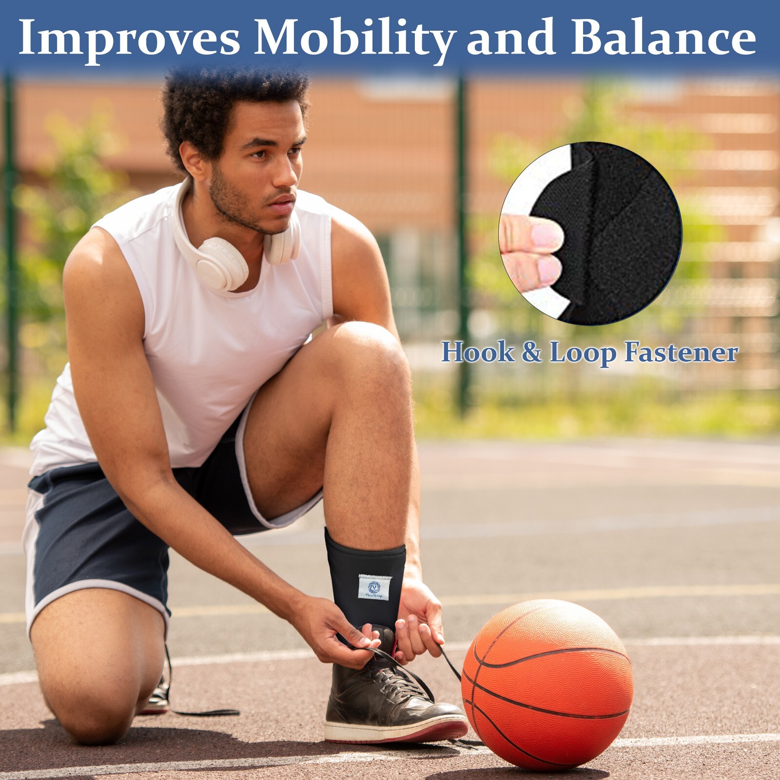FlexiWrap – Drop Foot / Ankle Brace – AFO Foot Drop Brace for Walking – Black