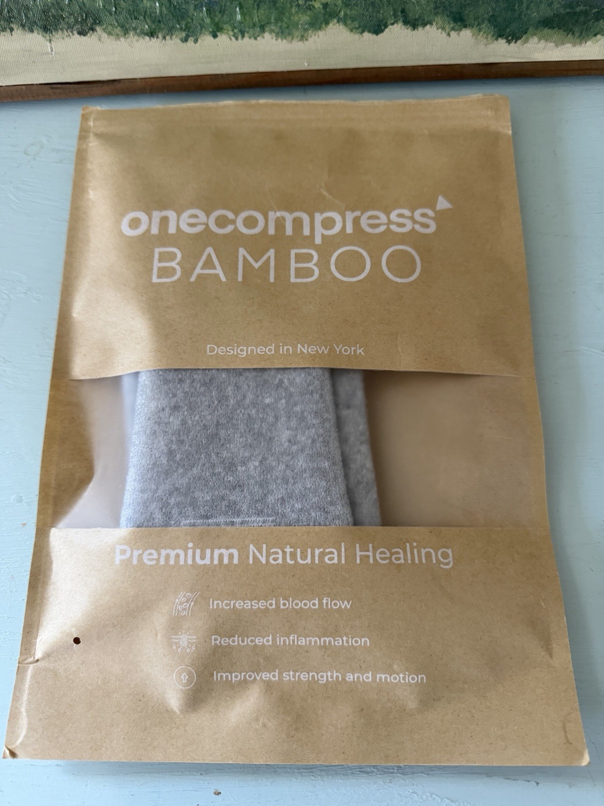 Onecompress Bamboo foot sleeve One Pair Size Small Gray Premium Natural Healing