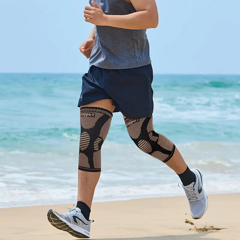 Copper Knee Brace Sleeve Patella Support Sports Gym Arthritis Tendon Joint Pain/