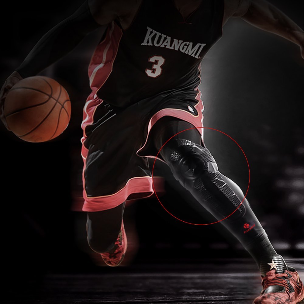 Kuangmi Basketball Knee Pad Sleeve Compression Crashproof Antislip Gear Single