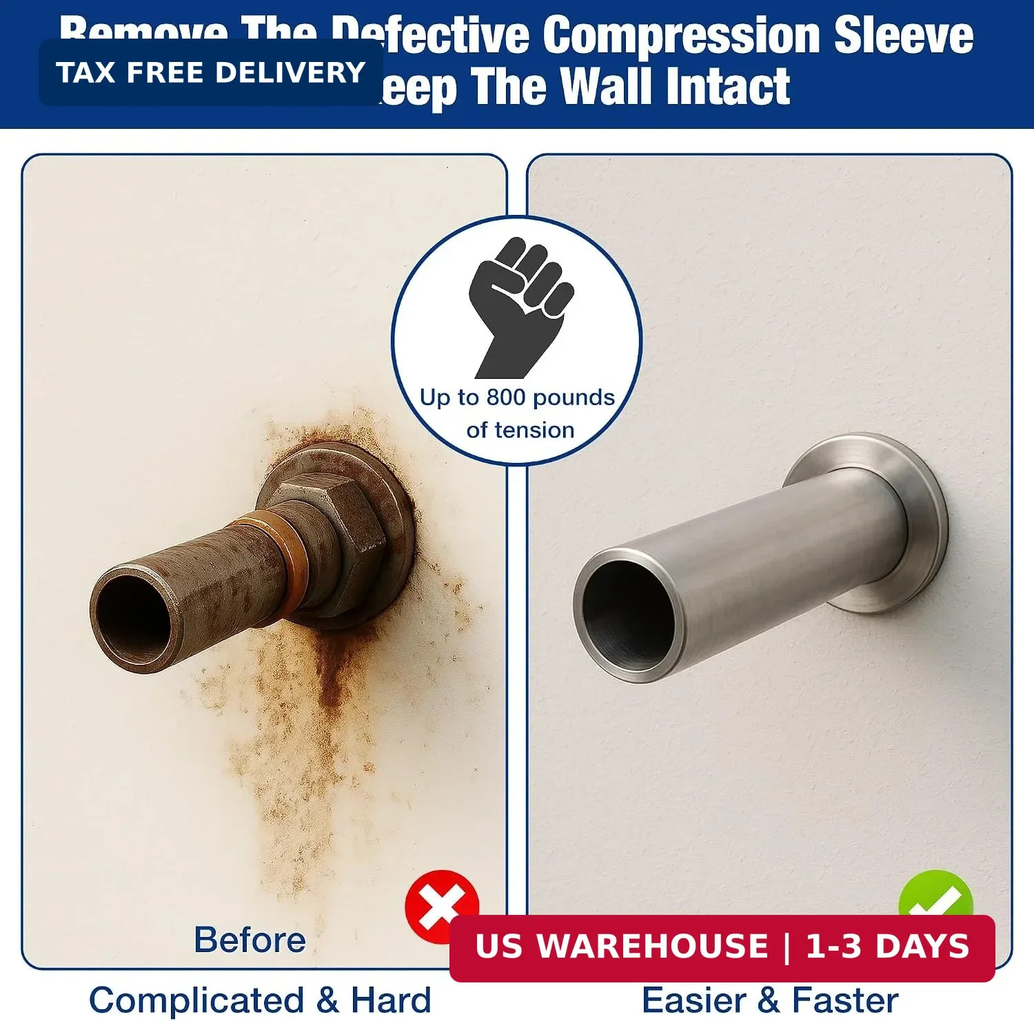 1/2-Inch Compression Sleeve Puller for Copper Ferrules | Damage-Free 1/2