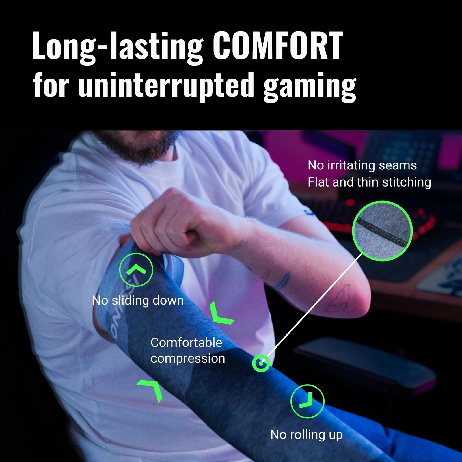 Gaming Arm Sleeve for PC │Anti-Friction,Precision, Compression Gamer Sleeves …