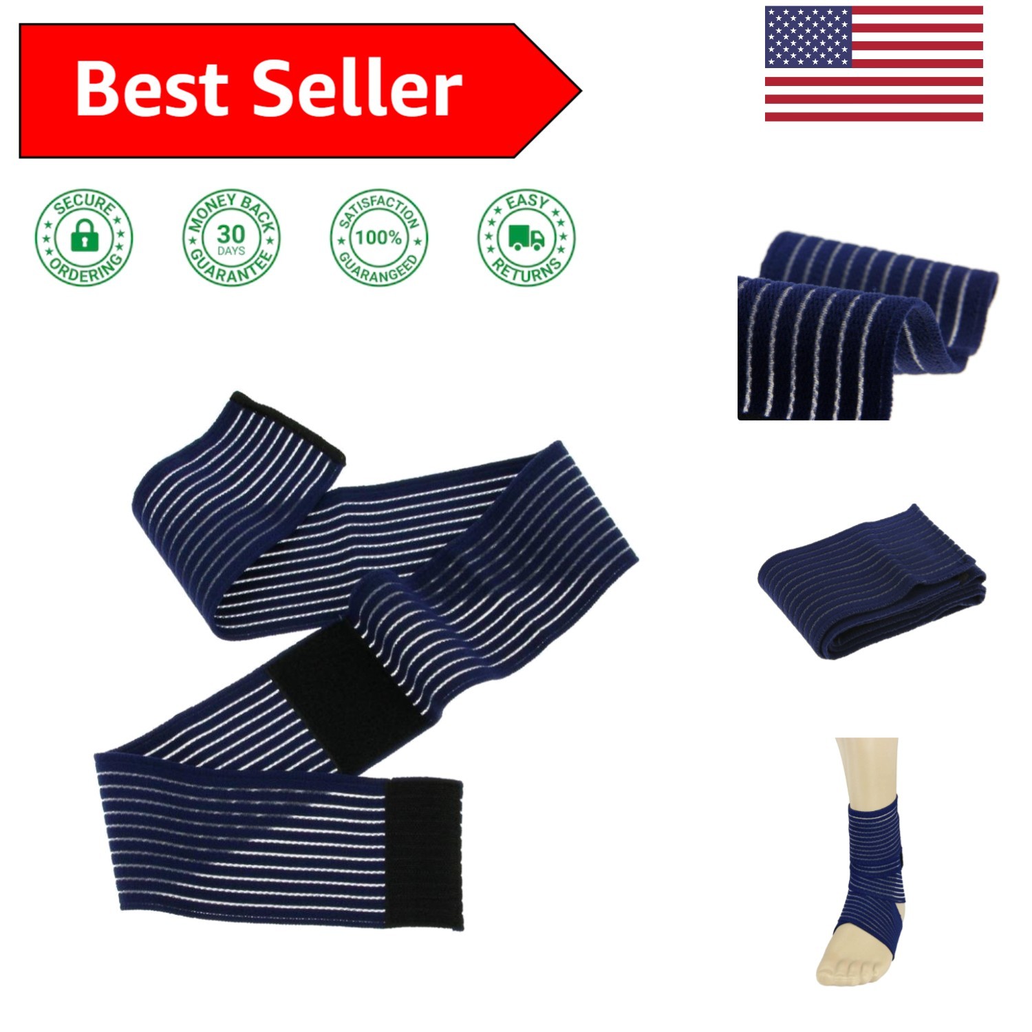 Comfortable Compression Ankle Brace for Enhanced Sports Performance – 27.5 Inch