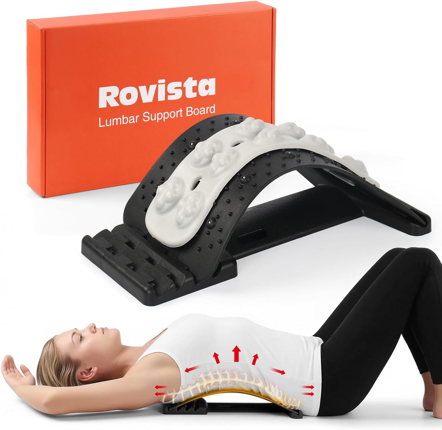 Premium Back Stretcher for Lower Back Pain Relief – 4-Level Adjustable Lumbar Su